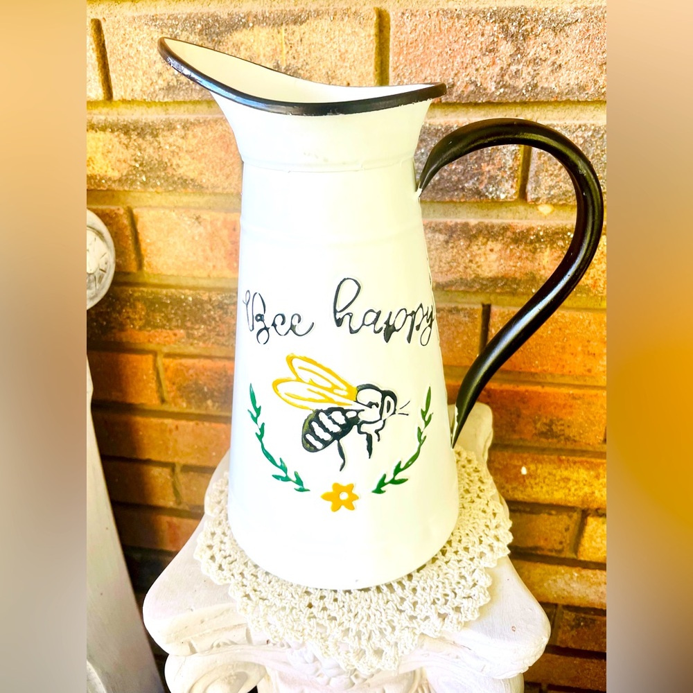 *Bee Happy Enamel Pitcher